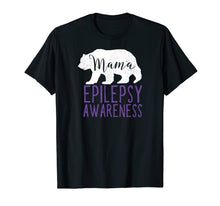 Load image into Gallery viewer, Mama Bear Epilepsy Awareness Shirt for Women Mom Mother Cute