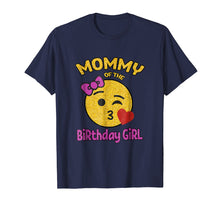 Load image into Gallery viewer, Mother of the Birthday Girl Emoji Pink Shirt Kiss Heart Tee