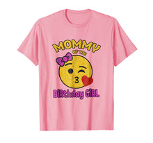 Load image into Gallery viewer, Mother of the Birthday Girl Emoji Pink Shirt Kiss Heart Tee