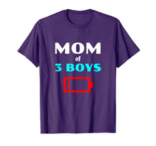 Load image into Gallery viewer, Tired Mom Of 3 Boys Mother With Three Sons Funny Tee Shirt