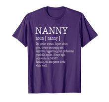 Load image into Gallery viewer, Nanny Definition Grandma Mother Day Gifts Women T-Shirt