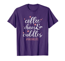 Load image into Gallery viewer, Coffee Chaos and Cuddles Mom Life T-Shirt Mother with Kids