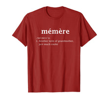 Load image into Gallery viewer, Memere Definition Funny French Grandma Mother Day Gifts Tee