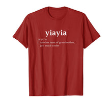 Load image into Gallery viewer, Yiayia Definition Funny Greek Grandma Mother Day Gifts Shirt
