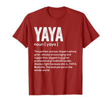 Load image into Gallery viewer, Yaya Definition T Shirt Grandma Mother Day Gifts