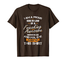 Load image into Gallery viewer, Mens Proud Son In Law Of A Freaking Awesome Mother In Law T-Shirt
