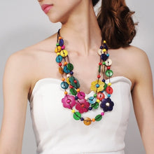 Load image into Gallery viewer, MANILAI Boho Multicolor Woods Necklaces For Women Long Wooden Beads Pendant Statement Necklace Beaded Ethnic Jewelry Handmade