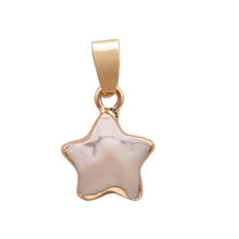 Load image into Gallery viewer, Pentagram star pink Crystal Druzy Chakra Nature Stone Gold Plating Geode Druzy Quartz Pendant DIY Gold Chain Necklace 50cm