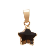 Load image into Gallery viewer, Pentagram star pink Crystal Druzy Chakra Nature Stone Gold Plating Geode Druzy Quartz Pendant DIY Gold Chain Necklace 50cm