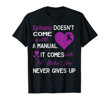 Load image into Gallery viewer, Gift Epilepsy mother awareness support purple ribbon Tshirt
