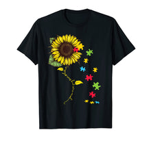 Load image into Gallery viewer, Hippie sunflower autism awareness Tshirt gifts for mother
