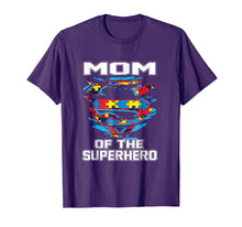 Load image into Gallery viewer, Super Mom Tshirt Autism Awareness Gift Mother Superhero
