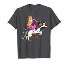 Load image into Gallery viewer, Cute Shiba Inu Riding Flamingo Unicorn Mother Day Shirt
