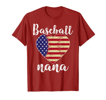 Load image into Gallery viewer, Baseball Nana Heart USA Flag Softball T-Shirt For Mother Day
