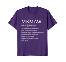 Load image into Gallery viewer, Memaw Definition Grandma Mother Day Gifts Women T-Shirt

