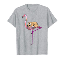 Load image into Gallery viewer, Cute Sloth Riding Sitting Pink Flamingo Mother Day Shirt
