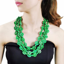 Load image into Gallery viewer, MANILAI Boho Multicolor Woods Necklaces For Women Long Wooden Beads Pendant Statement Necklace Beaded Ethnic Jewelry Handmade
