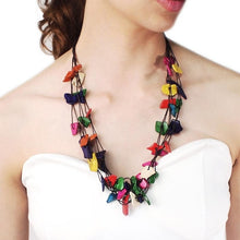 Load image into Gallery viewer, MANILAI Boho Multicolor Woods Necklaces For Women Long Wooden Beads Pendant Statement Necklace Beaded Ethnic Jewelry Handmade
