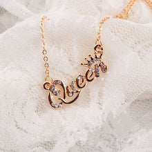 Load image into Gallery viewer, SHUANGR Luxury Gold-Color Queen Crown Chain Necklace Zircon Crystal Necklace Women Fashion Jewelry Birthday Present
