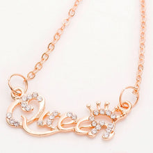 Load image into Gallery viewer, SHUANGR Luxury Gold-Color Queen Crown Chain Necklace Zircon Crystal Necklace Women Fashion Jewelry Birthday Present
