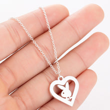 Load image into Gallery viewer, Hfarich Fashion Playboy Necklace Lovely Long Ear Bunny Pendant Necklaces Pendants for Femme Gift Women Children Collar

