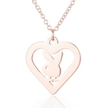 Load image into Gallery viewer, Hfarich Fashion Playboy Necklace Lovely Long Ear Bunny Pendant Necklaces Pendants for Femme Gift Women Children Collar

