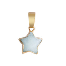Load image into Gallery viewer, Pentagram star pink Crystal Druzy Chakra Nature Stone Gold Plating Geode Druzy Quartz Pendant DIY Gold Chain Necklace 50cm
