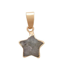 Load image into Gallery viewer, Pentagram star pink Crystal Druzy Chakra Nature Stone Gold Plating Geode Druzy Quartz Pendant DIY Gold Chain Necklace 50cm
