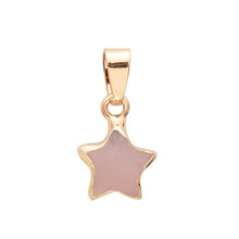 Load image into Gallery viewer, Pentagram star pink Crystal Druzy Chakra Nature Stone Gold Plating Geode Druzy Quartz Pendant DIY Gold Chain Necklace 50cm

