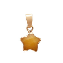 Load image into Gallery viewer, Pentagram star pink Crystal Druzy Chakra Nature Stone Gold Plating Geode Druzy Quartz Pendant DIY Gold Chain Necklace 50cm
